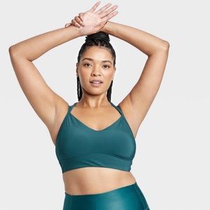 💜Women’s All in Motion XL Strappy Sports Bra Teal